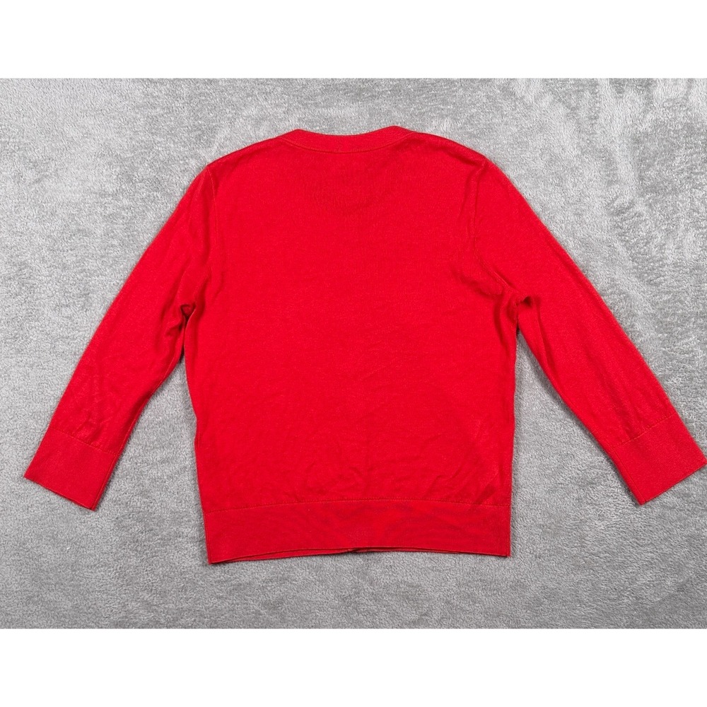 Kate Spade Red Embellished Cardigan Sweater Medium Silk Cashmere Cotton C258 - Picture 4 of 12